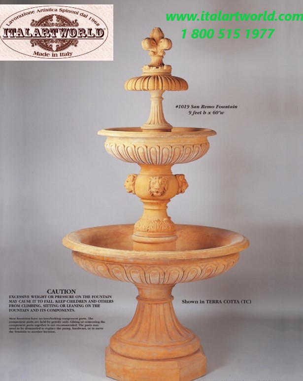 4 Tiered Fountain Cast stone  Fountains Water Italian 