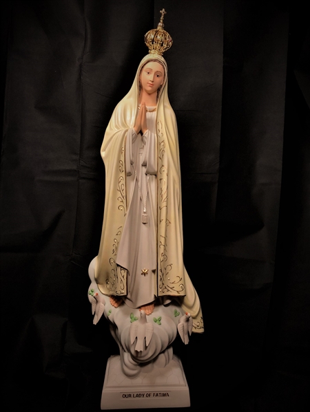 Lady Fattima W Crown Statue Cast Lady Fatima Sculpture for sale 