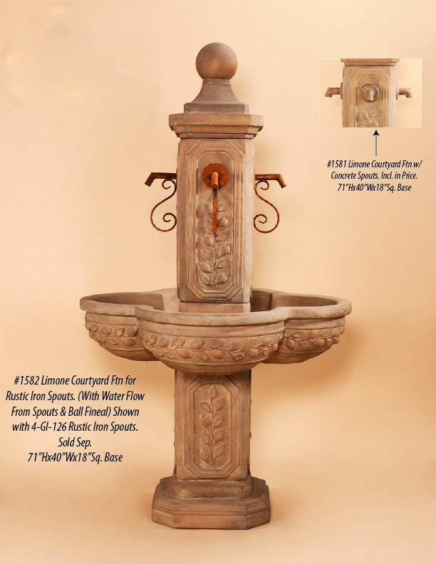 1582 Lime Stone Fountain Water Fountain Outdoor French Fountains Courtyard 