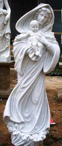 Mary statue Our lady witth Jesus baby statue Religious Catholic statue marble italian art