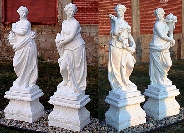 Four Seasons Set Large, Grob Marble Statuen, Garden Statuen