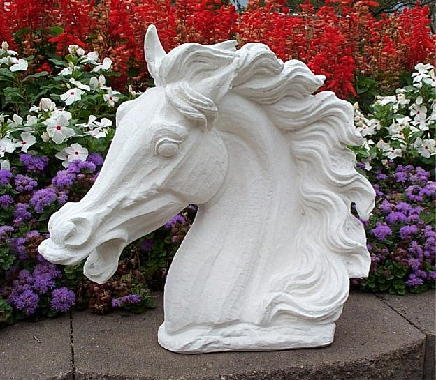 HORSE HEAD STATUE HORSE BUST MARBLE OUTDOOR STATUES HORSES SCULPTURES 