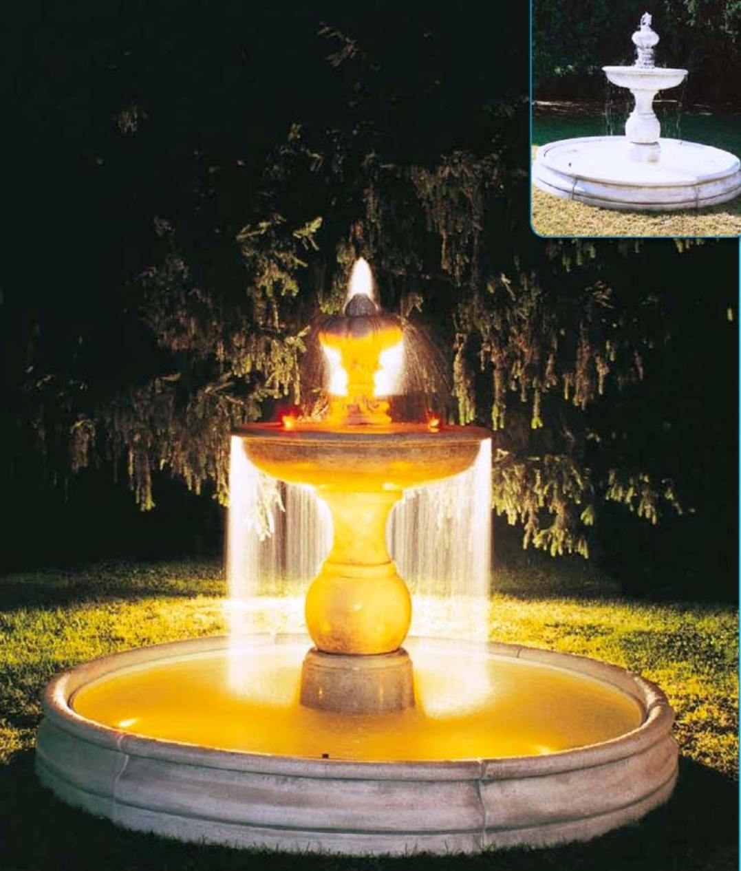 tiered fountain two tires italian vila art large pool fountains