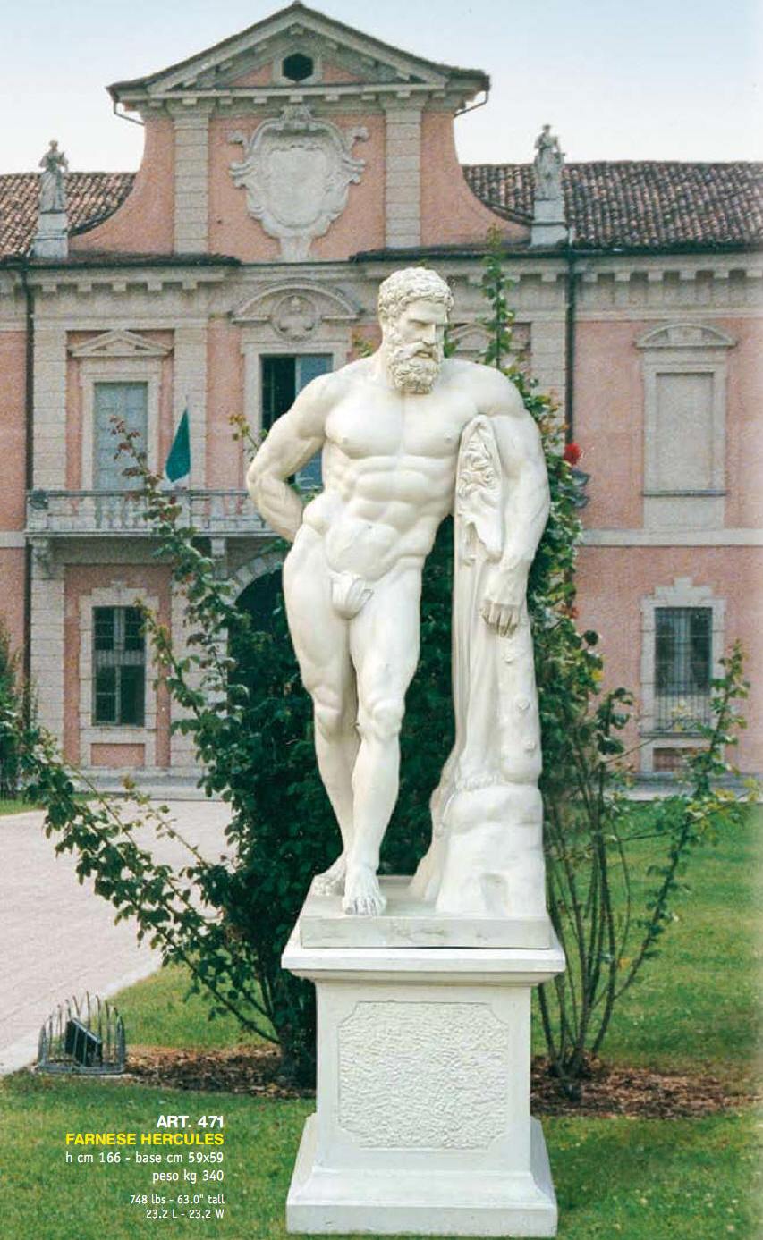 HErcules Statue Greek God Statue Hercules Farnese MArble Roman Statuary art 