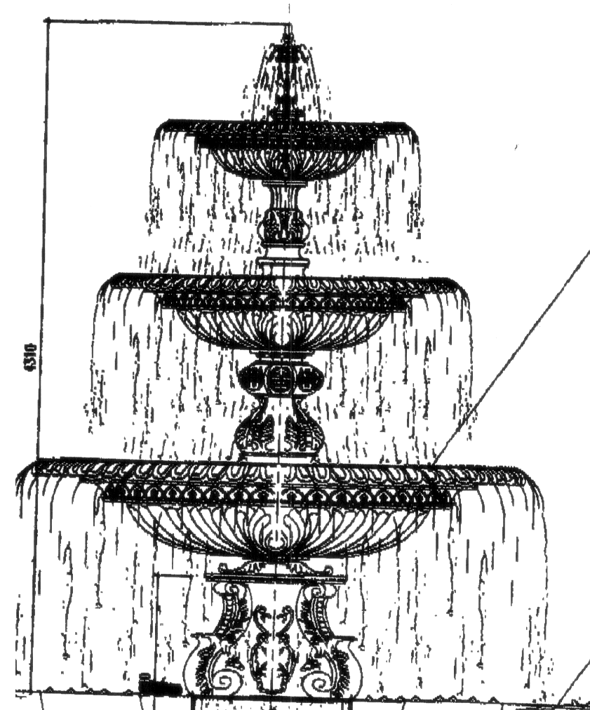 Designer Fountain made from Blueprint Fountain Customer design Fountain 