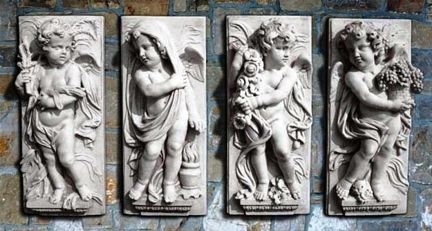 statue reliefs wall plagues cast marble kids relief of four seasons statuary relief motive