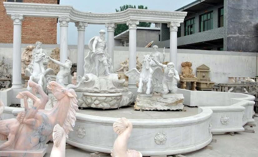 Trevi LArge Fountain carved Italian marble Carrara white marble Trevi 
