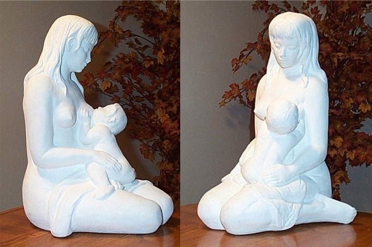 Venus Statue Breast  Feeding Baby Statue 