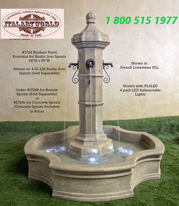 French Courtyard fountain Limestone French fountain Italian Stone cast 