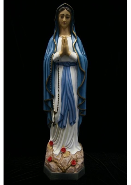 Lady Lourdes Statue Painted LAdy Lourdes Scatuary cast marble for sale 