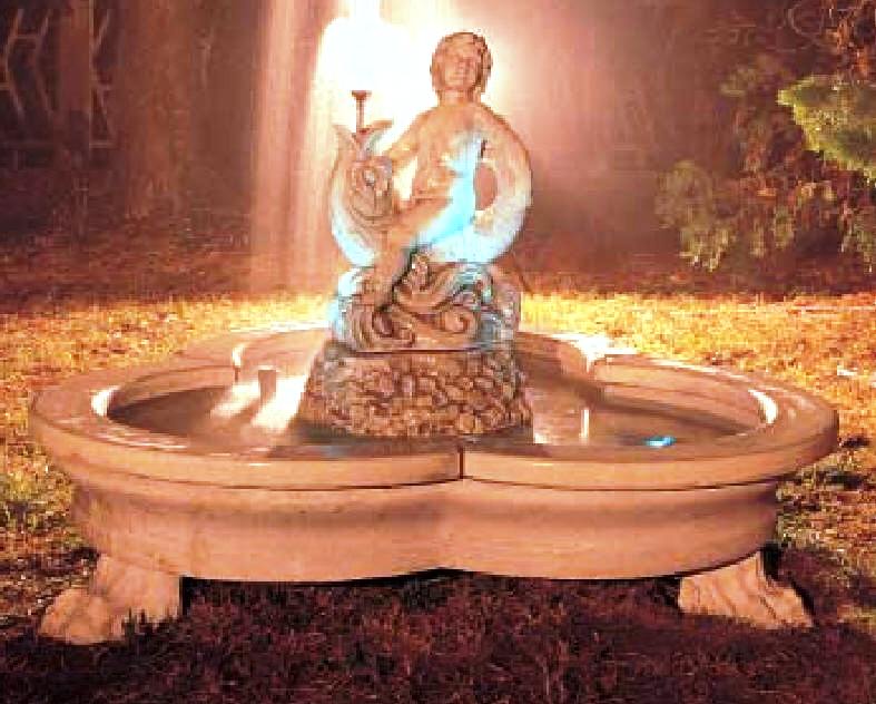 outdoor fountain scherub fountain fish fountain art