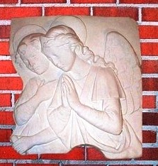 Praying angel statue bust relief Angel statues