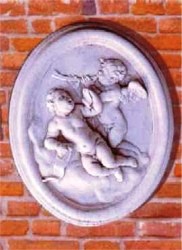Cemetary angel statue relief