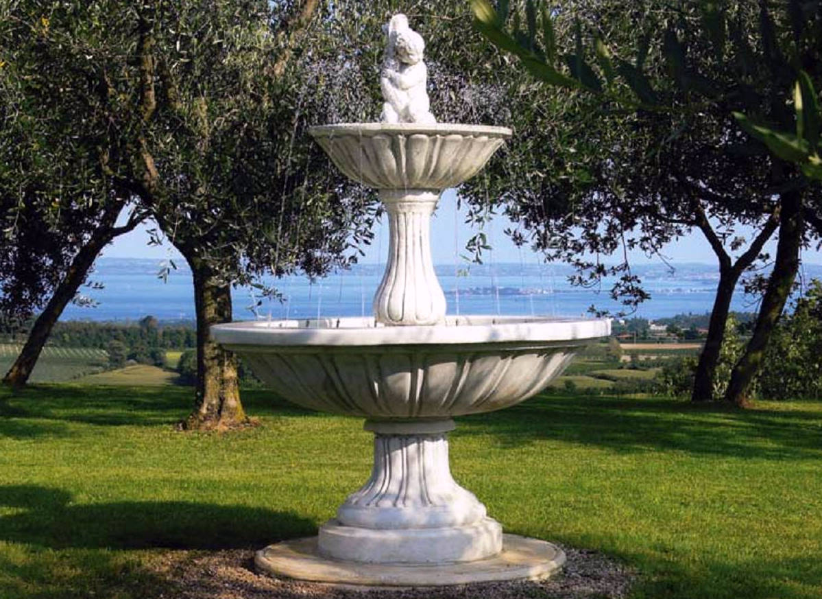 cherub statue fountain gargoyle fountains angel fountain tiered marble 